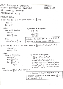 DIfferential Equations Assignment