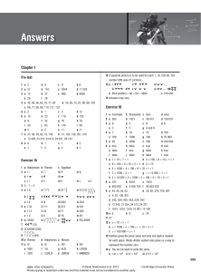 Math Answer Key: Chapter 1 Solutions