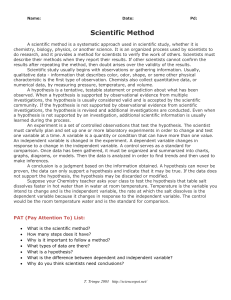 Scientific Method Read and Act