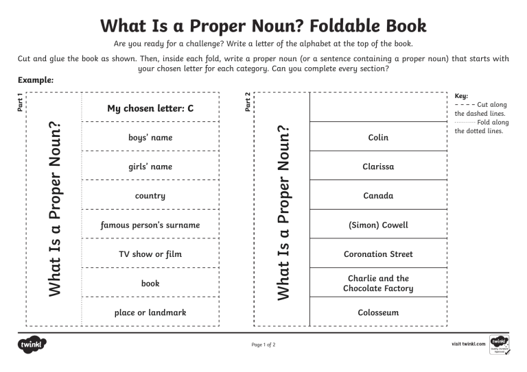 Proper Noun Activity