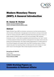 Modern Monetary Theory (MMT) A General Introduction