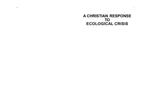 20 Christian Response to ecological challenges part 1