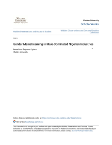 Gender Mainstreaming in Male-Dominated Nigerian Industries