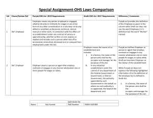 Assignment  OHS Laws Comparison