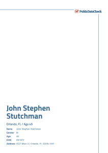 Background Report - John Stephen Stutchman
