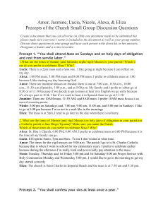 Precepts of the Church Small Group Discussion Questions