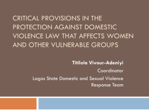 Critical provisions in the DV Law