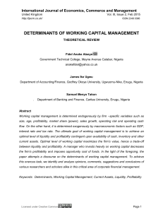 determinants of working capital management