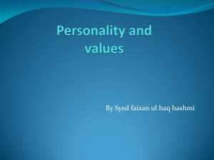 personality and values 5th class