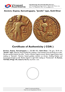 Ancient, Guptas, Samudragupta, Javelin type, Gold Dinar