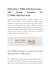 [2021] Real C_THR86_2105 Study Guide - 100% Passing Guarantee On C_THR86_2105 Exam Guide