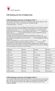 CAE Reading and Use of English Quiz (Test 9)