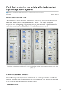 Earth Fault Protection in High Voltage Systems