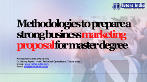 Methodologies to prepare a strong business marketing proposal for master degree
