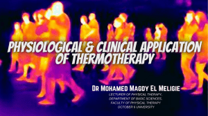 Physiological & Clinical App of Thermotherapy