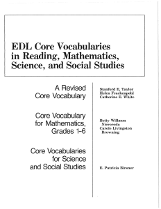 EDL Core Vocabularies in Reading, Math, Science, & Social Studies (1989)