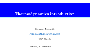 Thermodynamics 1 LEC-1