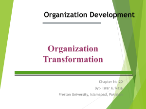 Transformational Change in Organizationa