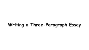 PowerPoint - Writing a Three-Paragraph Essay