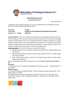 GIS Principles: Course Handout for CE F431