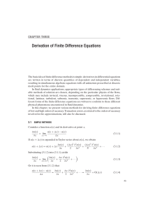 Derivation of Finite Difference Equation