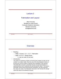 IC Fabrication & Layout: Lecture Slides