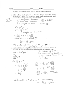 Calculus Related Rates Problems & Solutions