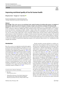 Improving nutl quality of rice 2020