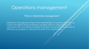 Operations management assignment  poM
