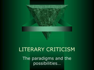 LITERARY CRITICISM