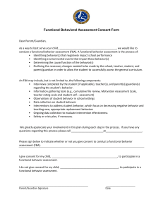 Functional Behavioral Assessment Consent Form