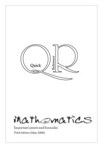 Quick Mathematics Reference Guide: Formulas & Concepts