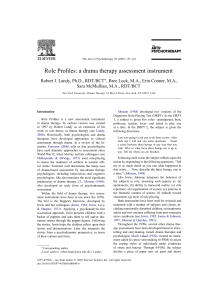 Role Profiles a drama therapy assessment instrument