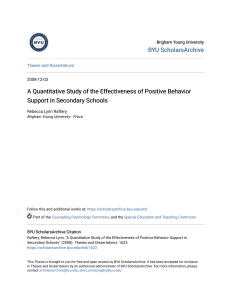 A Quantitative Study of the Effectiveness of Positive Behavior Su