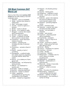 100 Most Common SAT Word List