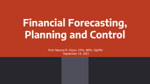 4th Week Financial Planning, Forecasting and Control