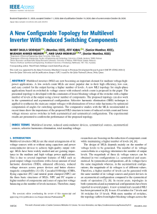 A New Configurable Topology for Multilevel Inverter With Reduced Switching Components