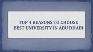 Top 4 Reasons to Choose Best University in Abu Dhabi