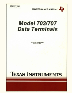 2310453-0001 Model 703 707 Data Terminals Maintenance Manual Feb84
