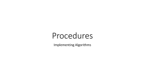 SQL Procedures