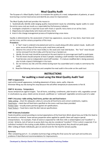 meal quality audit tool