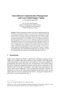 Intercultural Communication Management and Lean Global Supply Chains