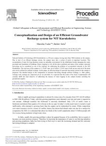 Groundwater Recharge System Design for NIT Kurukshetra