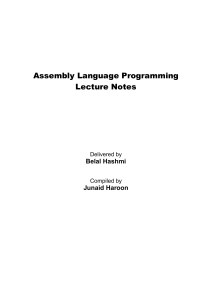 Assembly Language Programming Notes by Bial Hashmi