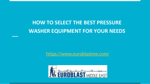 Select the best Pressure Washing Equipment for your needs