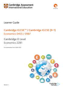 O Level Economics 2281 Learner Guide (2020 onwards)