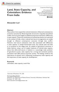 Land, State Capacity, and Colonialism in India