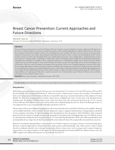 Breast Cancer Prevention- Current Approaches and Future Directions