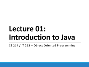 L01 - Introduction to Java