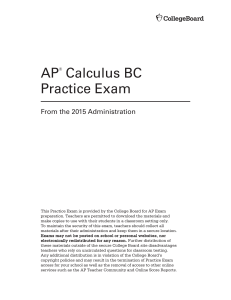 BC Practice Exam [2015]
